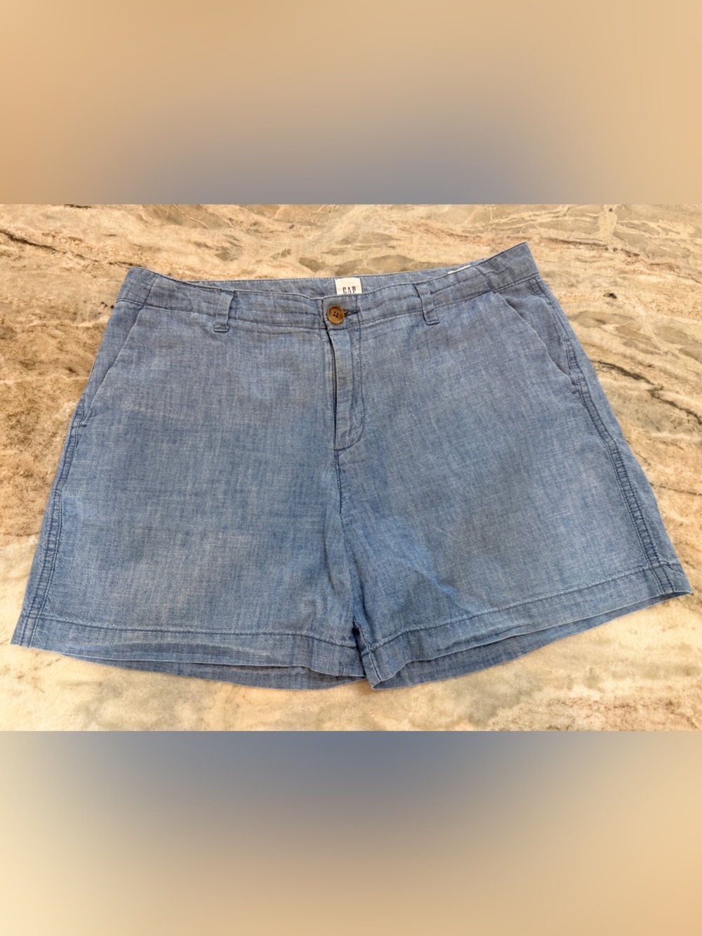 GAP Size 8 Chambray Pull On Shorts Light Blue Casual Summer Beach
